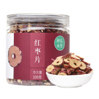 润弘永堂 红枣片100g/罐 大枣切片 脱水 脆甜枣圈 香甜枣片 零食枣片 新疆红枣片