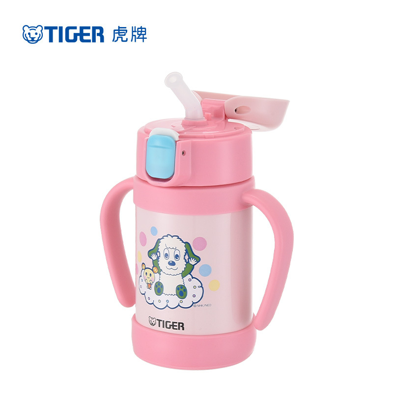 虎牌(tiger)卡通保冷杯儿童吸管水杯 双把手保温杯 MCK-W28C 280ml