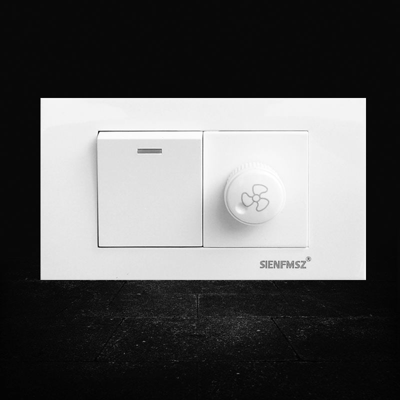 118型暗装开关插座白色二位风扇调速开关100w无极调速旋钮开关一位