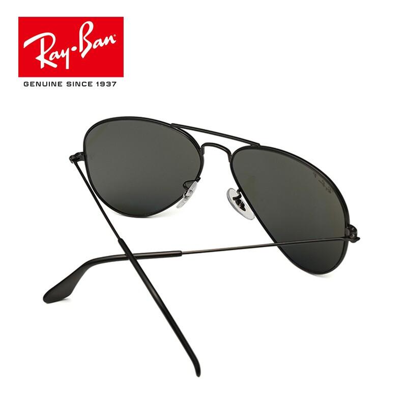RayBan 雷朋太阳镜墨镜飞行员形男女蛤蟆镜偏光开车司机镜0RB3025 002/58黑色镜框绿色镜片高清大图
