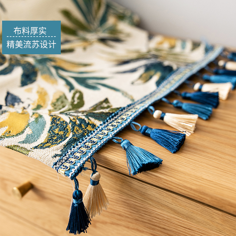 美式电视柜桌旗长条巾五斗柜盖布现代简约家用长方形茶几桌布台布高清大图
