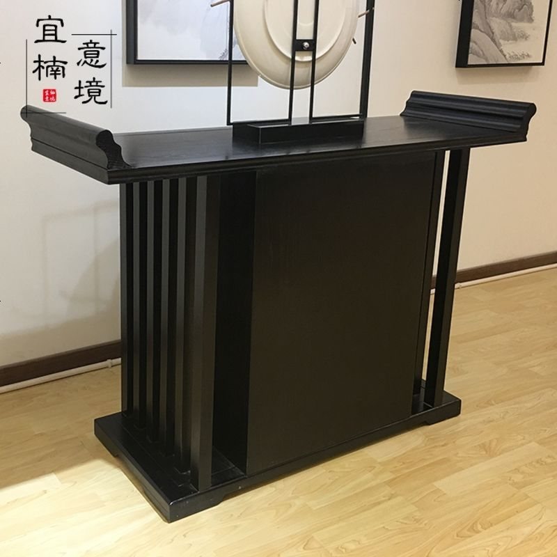 新中式玄关台实木供桌禅意古典条案简约现代案台客厅中堂家具定制