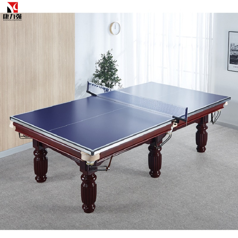 康力强S300台球乒乓球桌二合一两用室内健身房大理石中式美式黑八台球桌高清大图