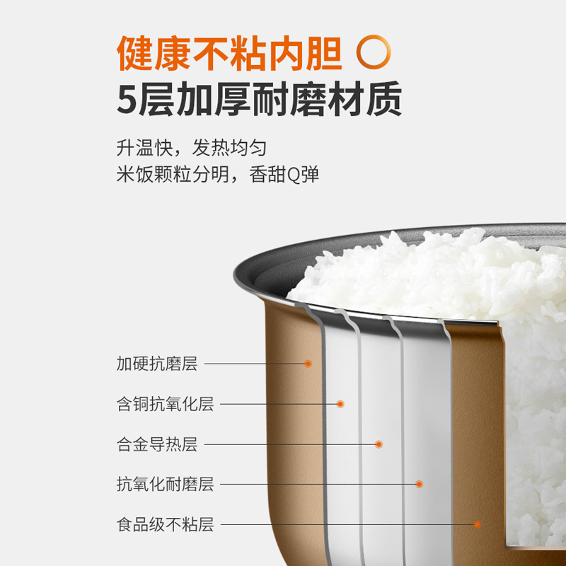 九阳电饭煲3升迷你电饭锅小型家用智能全自动多功能 太空灰3L