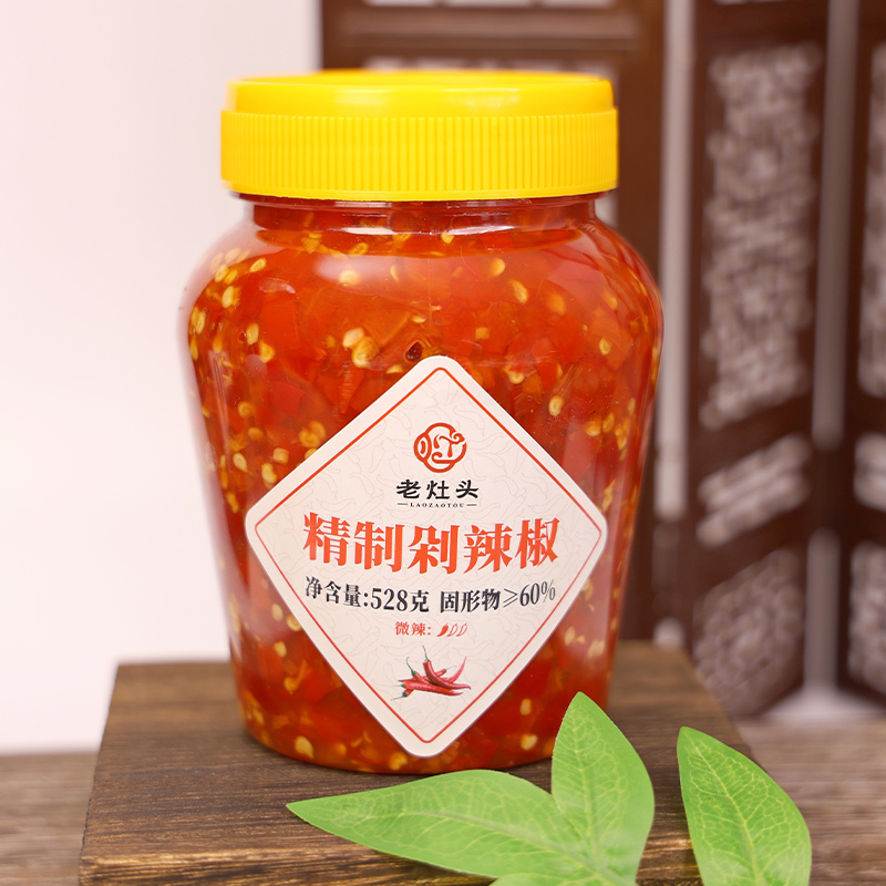 老灶头精制剁辣椒528g瓶装高清大图