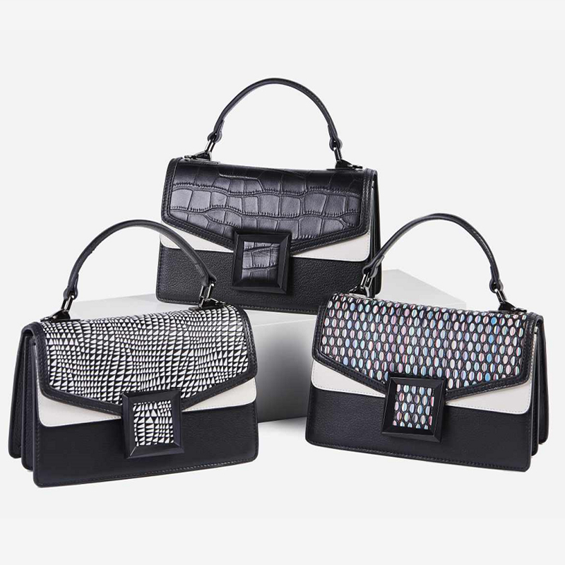 gfg 韩版韩风黑白系列荔枝纹翅膀包 519102 单个装