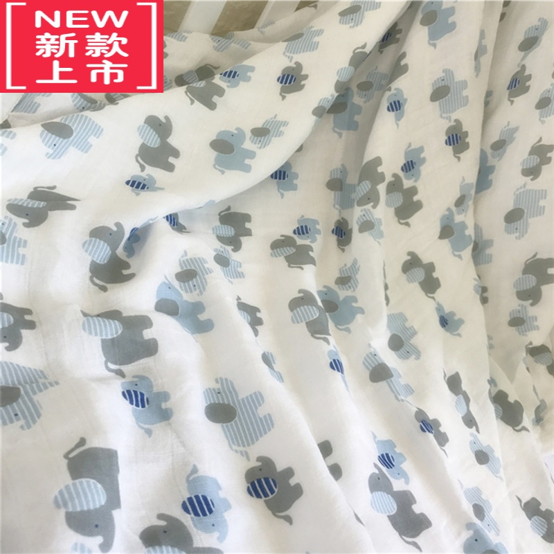 可莉允四层纱布浴巾抱毯加大竹纤维棉婴儿童洗澡毛巾包巾抱被推车毯