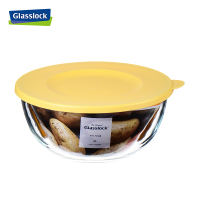 三光云彩(GLASSLOCK)保鲜盒韩国进口耐热钢化玻璃食物储存盒冰箱密封盒大号透明水果沙拉碗带盖玻璃碗2000ml