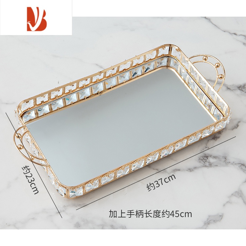 三维工匠轻奢水晶网红纸巾盒托盘客厅茶几纸巾遥控器收纳现代欧式家居饰品 水晶托盘