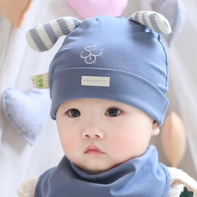 婴儿帽子春秋薄款纯棉男女新生儿宝宝卤门帽春夏幼儿初生胎帽可爱
