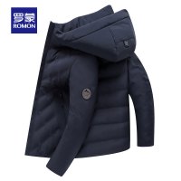 罗蒙(ROMON)男士短款羽绒服2020冬季新款中青年连帽羽绒服防寒保暖外套男