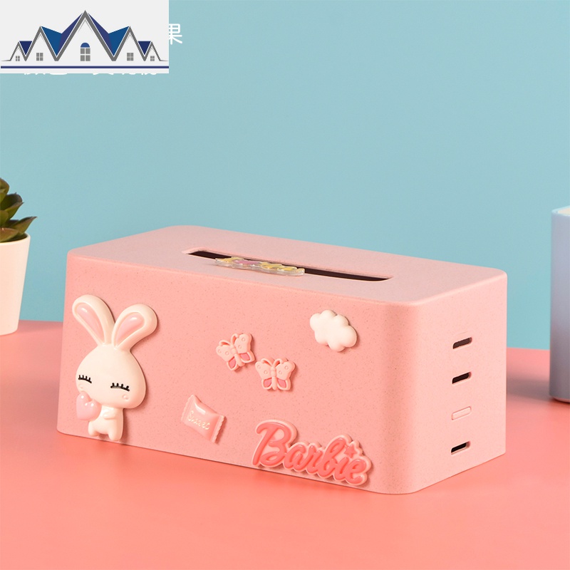 卡通可爱抽纸纸巾盒车载家用客厅卧室创意少女餐巾纸桌面收纳家居_3_967 兔子糖果