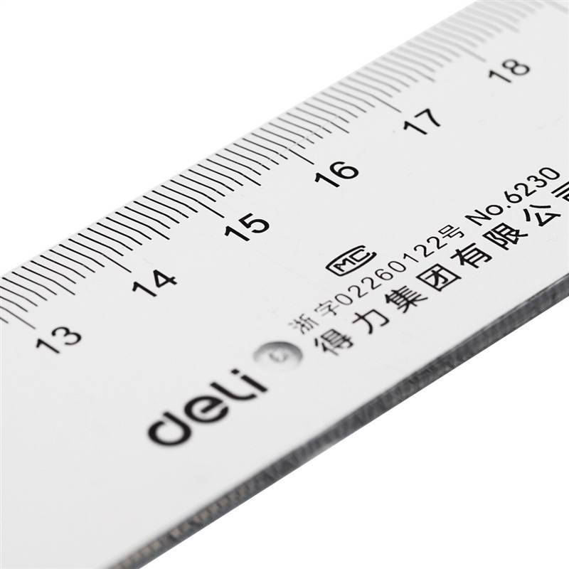 得力 30cm办公通用直尺 测量绘图尺子 办公用品 6230 五个装