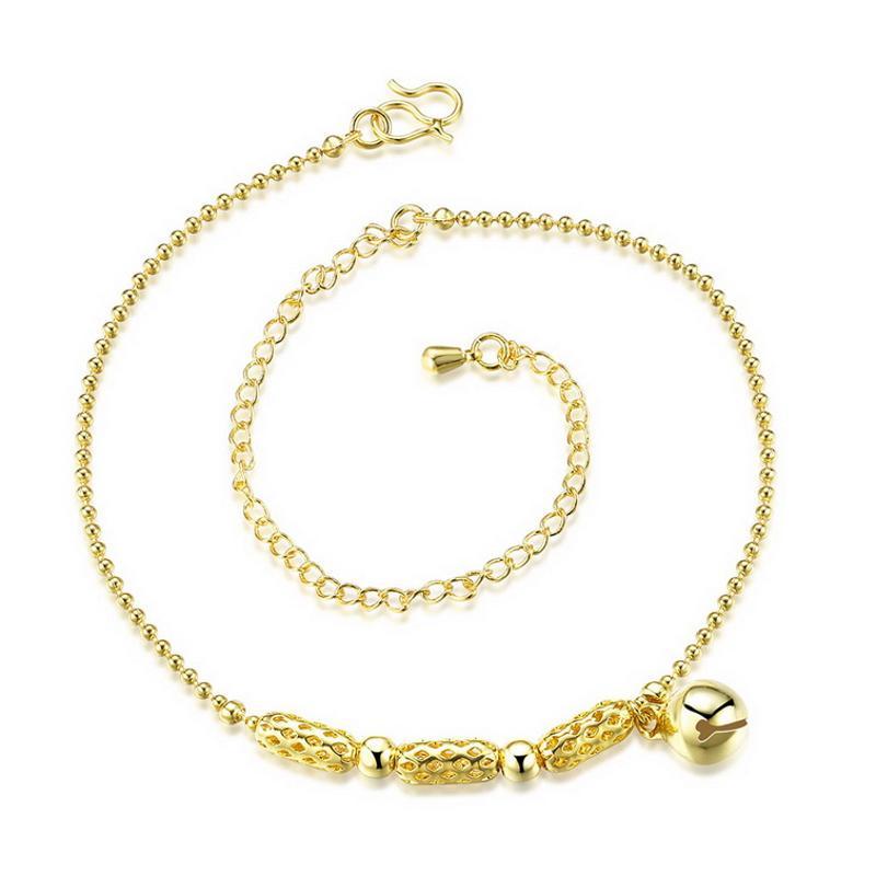 A051-A Women 18K yellow gold anklet jewelry 镀黄金色女脚链潮