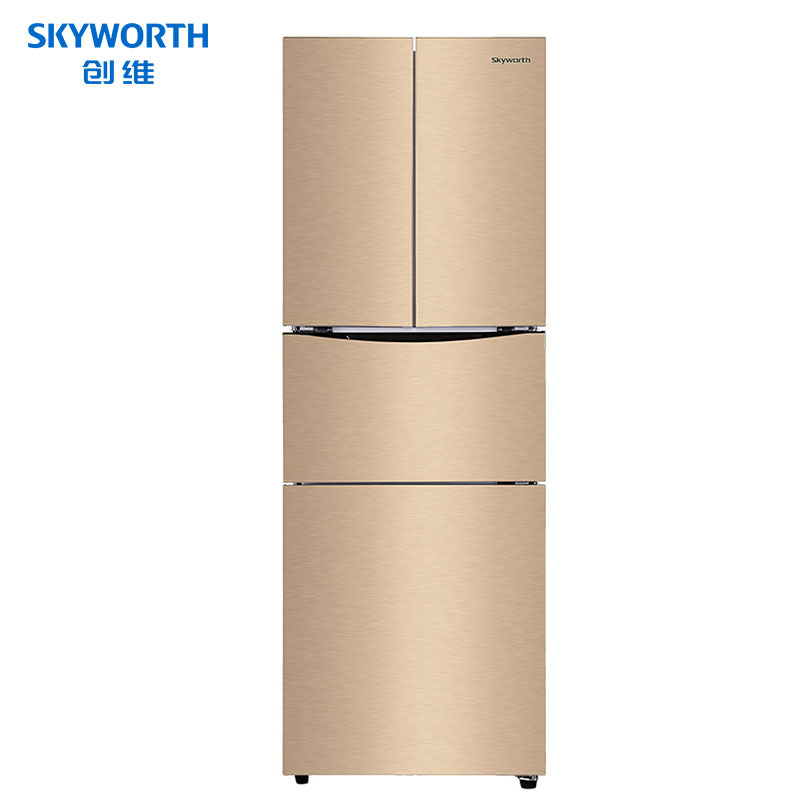 创维((SKYWORTH) BCD-261G 261L 法式多门冰箱 (丝金) 玻璃面板 家用冰箱高清大图