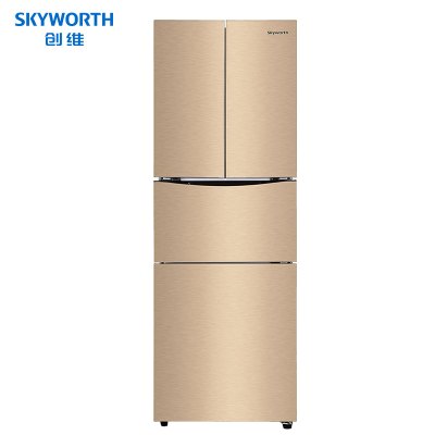 创维((SKYWORTH) BCD-261G 261L 法式多门冰箱 (丝金) 玻璃面板 家用冰箱