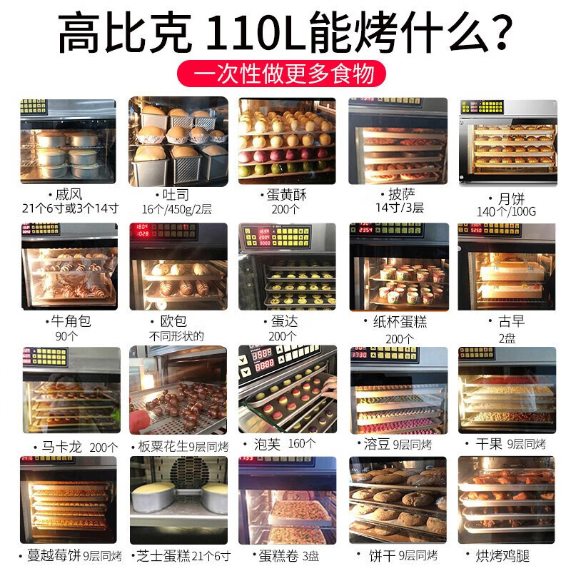 UKOEO高比克大烤箱电烤箱家宝德大容量烘焙多功能全自动商用风炉9层同烤均匀T95高清大图
