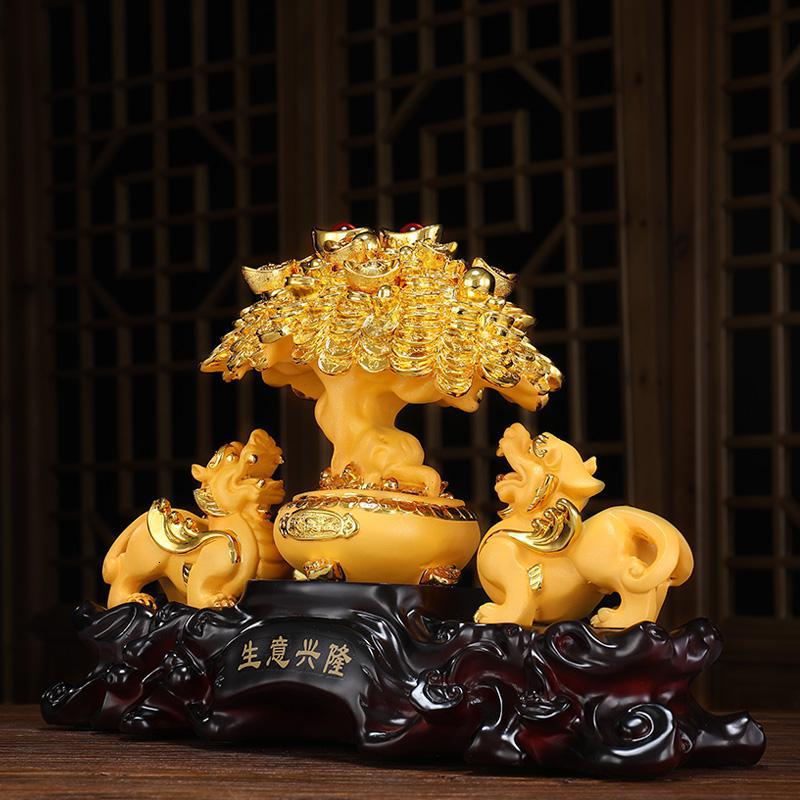 家柏饰(CORATED)发财树貔貅摆件玄关客厅家居书房酒柜装饰品博古架隔断房间工艺品高清大图
