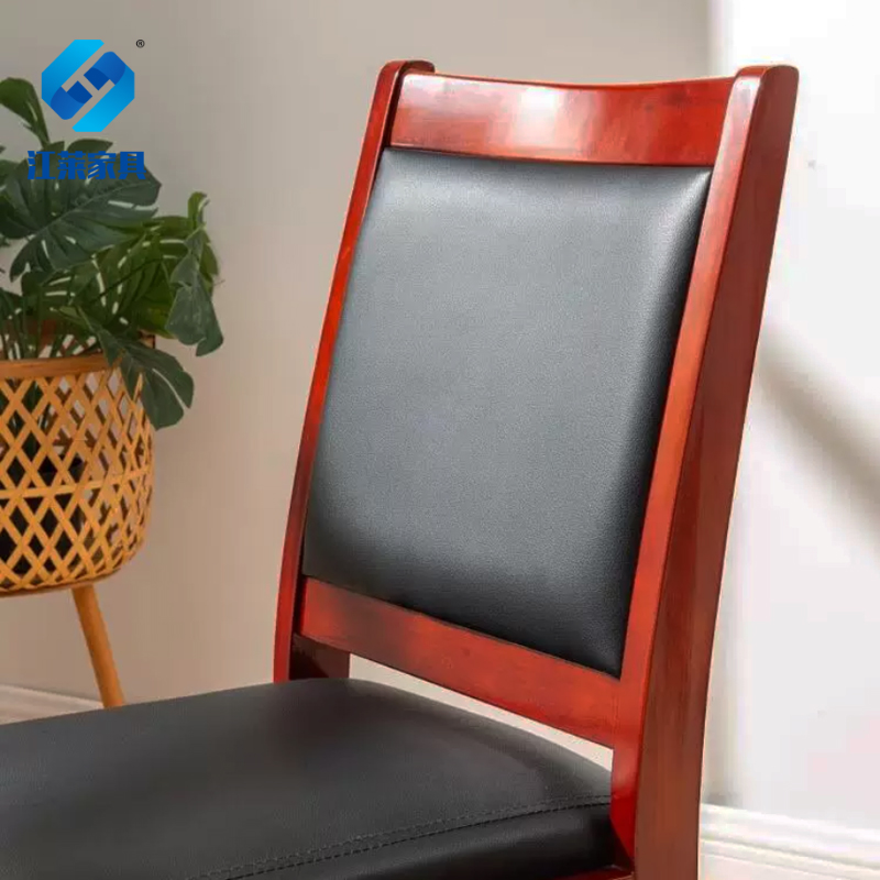 江莱 简约实木西皮椅子JL-BGY-007/480*480*900MM/张高清大图