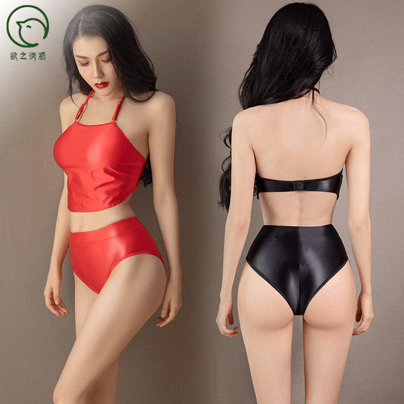 欲之诱惑情趣内衣情趣小肚兜网红性感诱人美背古风超薄睡衣吊带风 粉色下衣 均码