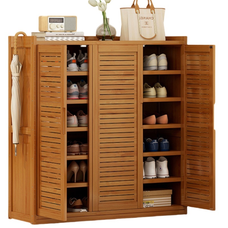 攸形三门鞋柜90*32*97cm个高清大图