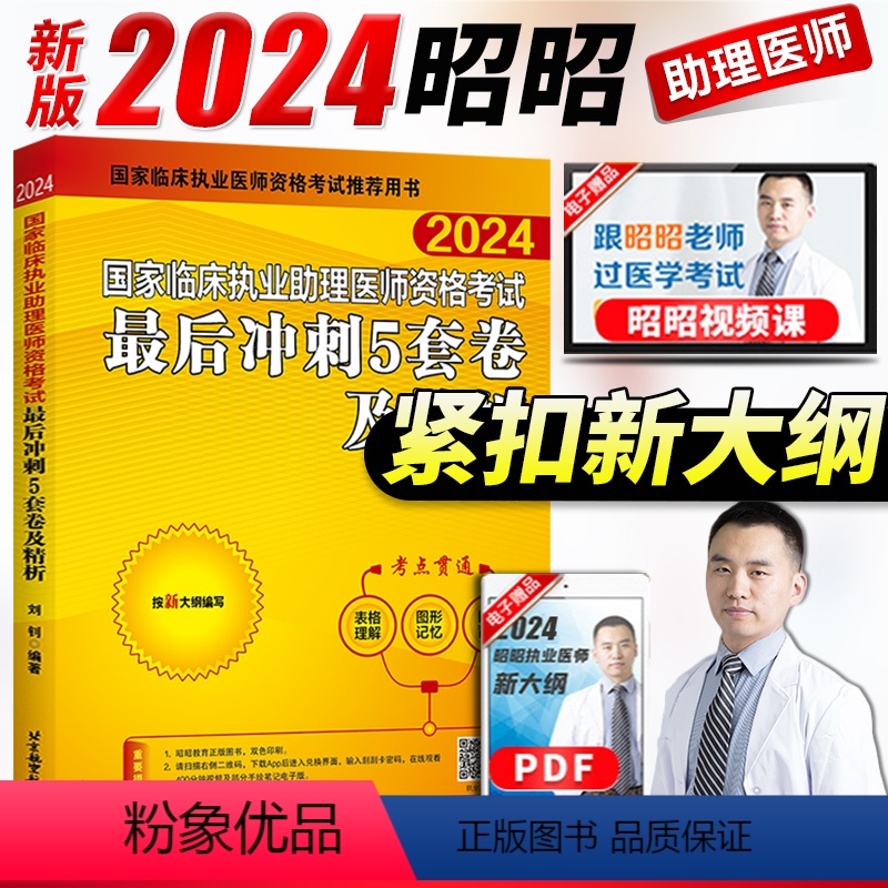 【正版】昭昭冲刺5套卷昭昭执业医师2024年临床执业助理医师资格考试后冲刺五5套卷昭昭医考执业助理医师资格考试历年真题