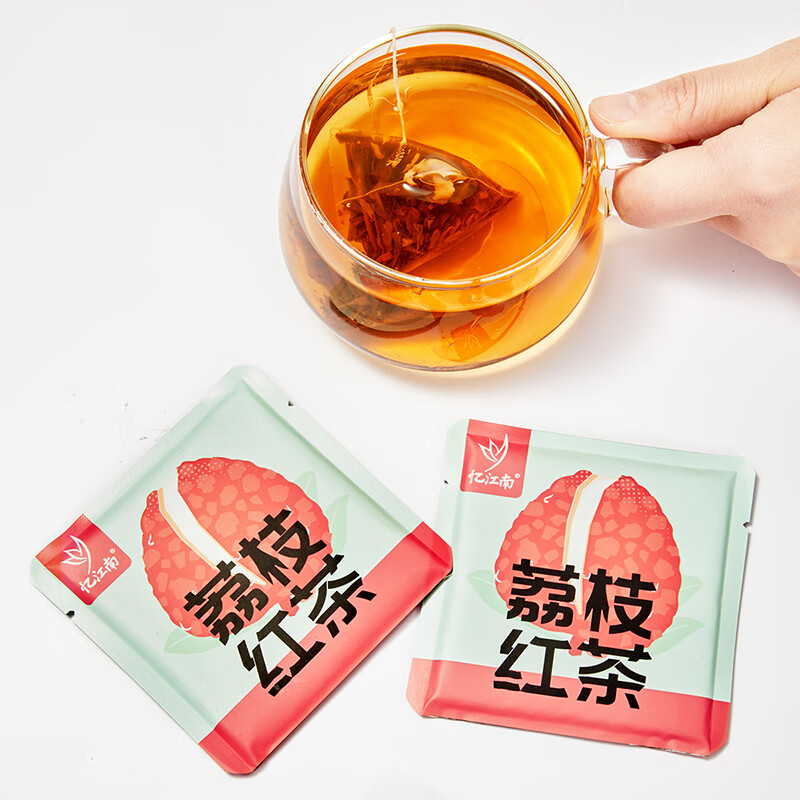 忆江南 花草茶荔枝红茶37.5g冻干荔枝红茶水果茶果粒冷泡茶袋泡茶包高清大图