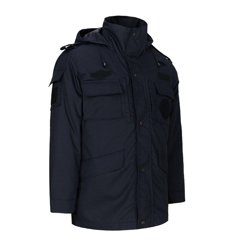 TM011 斜纹中长保安大衣源头工厂 面料款式可定制 S-5XL 套高清大图