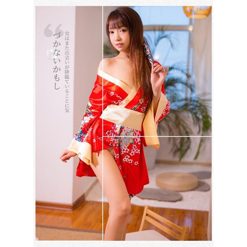 3月 性感深V和服睡衣浪漫日式诱惑性感睡袍情趣内衣套装
