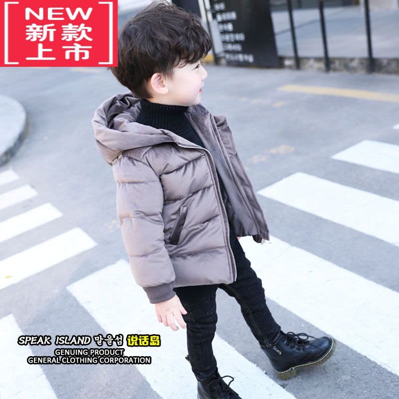 可莉允童装男童棉衣2021冬季新款儿童加绒加厚棉服小童韩版宝宝棉袄洋气图片