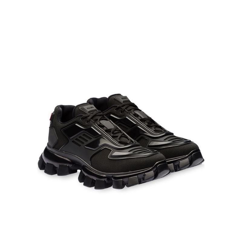 PRADA 普拉达(PRADA)跑步鞋男鞋低帮系带圆头轻便橡胶底运动鞋户外休闲