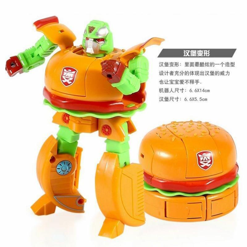 麦当劳肯德基汉堡新食物机战奇兵变形金刚机器人创意玩具
