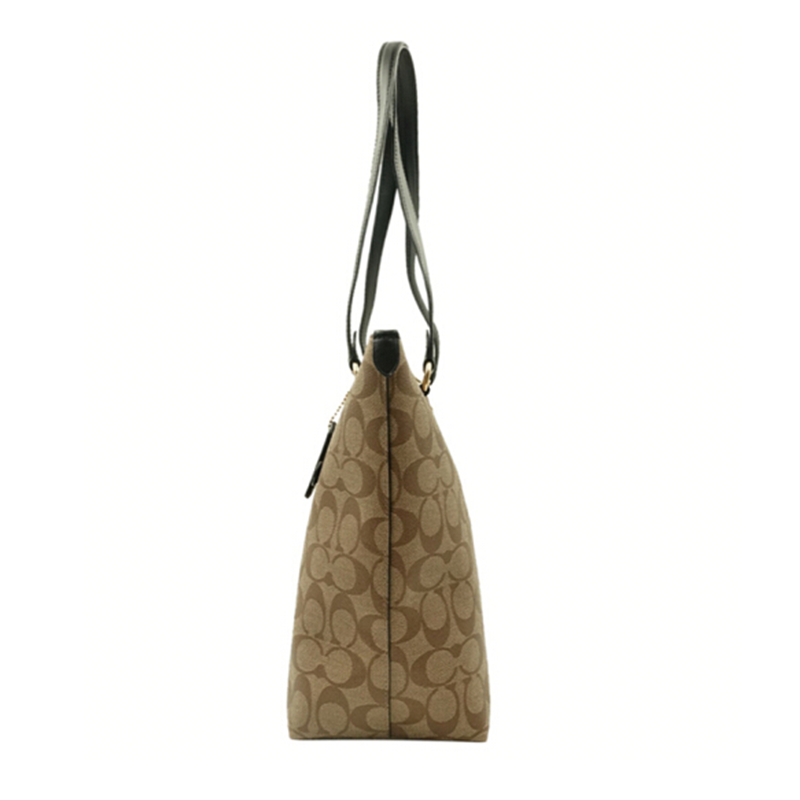 COACH新款拉链Gallery Tote经典C纹老花单肩包手提包女包 F79609