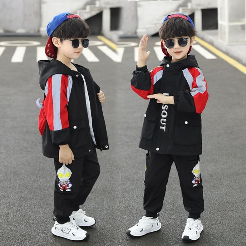 直营儿童套装秋装男童蜘蛛侠3春秋款4帅气5小男孩6眼镜7奥特曼衣服8岁