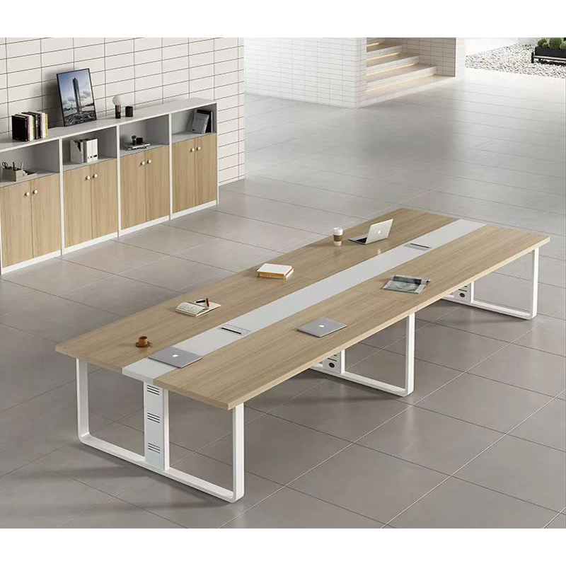 止臣 会议桌 办公家具现代简约会议桌接待洽谈桌培训桌贴木皮会议桌钢制会议桌办公桌 E3高清大图