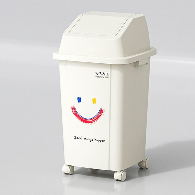 臻远 ZY5090122垃圾桶 摇盖+万向轮 30L高清大图
