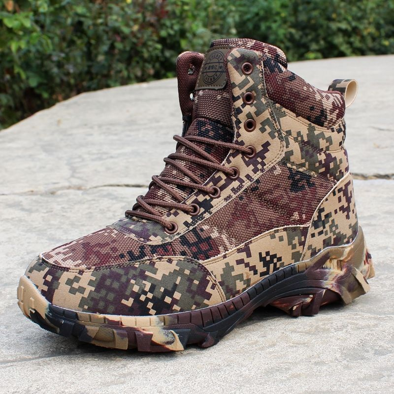 001沙漠棉40冬季高帮迷彩战术靴男户外作训鞋防滑加厚保暖防寒加绒
