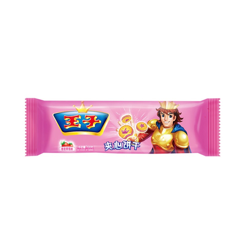 王子 夹心饼干（草莓味）120g/袋 休闲零食饼干 亿滋出品