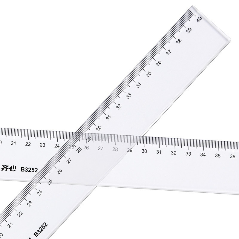 齐心 B3252 精准刻度直尺40CM 透明 20把/箱(单位:箱)