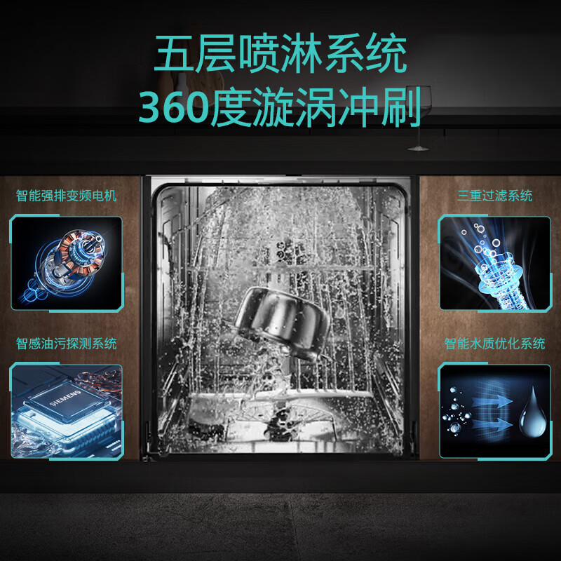 西门子(SIEMENS)SJ43EB33KC 多功能智能洗碗机15套干爽烘干除菌高清大图