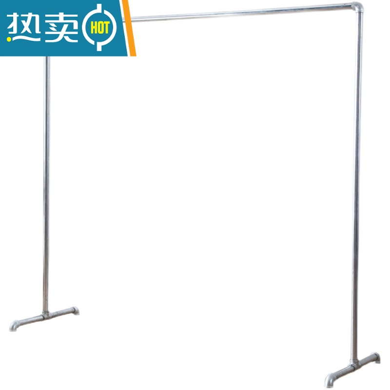 敬平钢管晾衣架加粗加厚水管家用阳台落地室外晾衣杆卧室简易挂衣架 6分管 长1.2*高1.5 单杆款加粗加厚高清大图