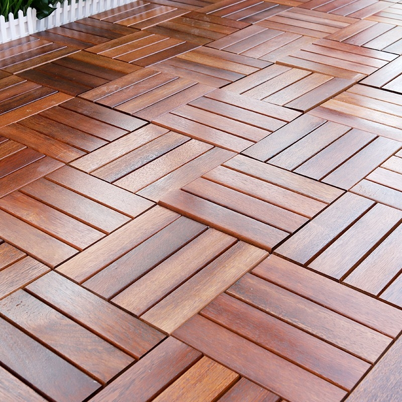 古达阳台拼接地板木地台菠萝格地板室外别墅露台花园拼花实木地板