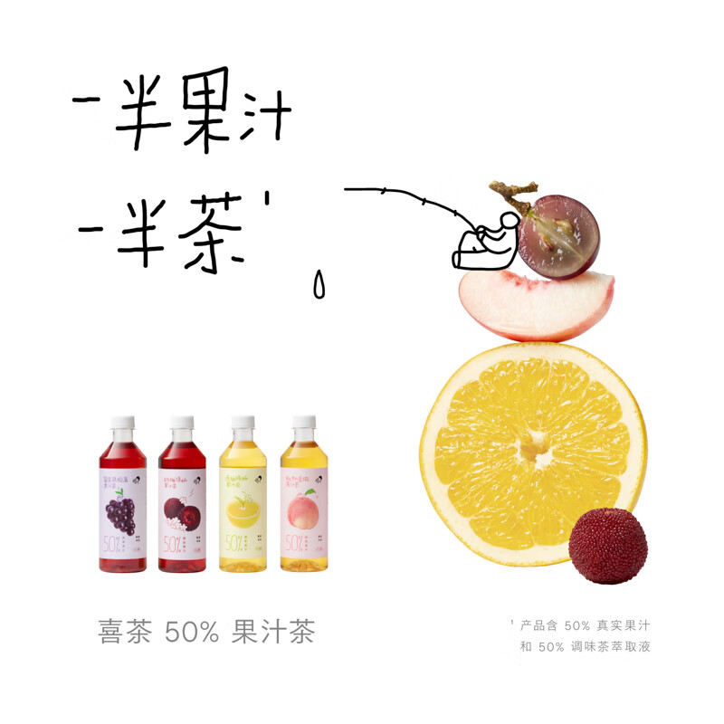 喜茶 伊比利 西柚绿妍 50%果汁茶饮料 450ml*15瓶/箱高清大图