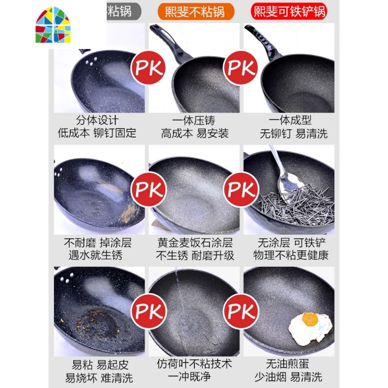 韩国不粘锅炒锅无油烟平底锅电磁炉煤燃气家用锅3032 FENGHOU [升级可铁铲]32两用钻石加深款高清大图