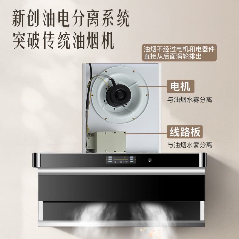 [保五年]直流变频智能语音油电分离欢呼好太太油烟机 家用厨房抽油烟机侧吸顶侧双吸单烟机 40立方大吸力上门安装B919图片