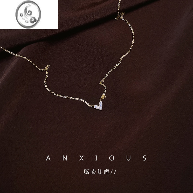 JiMi贩卖焦虑|小巧细闪爱心小众精致通勤高级感项链女银银颈链锁骨链