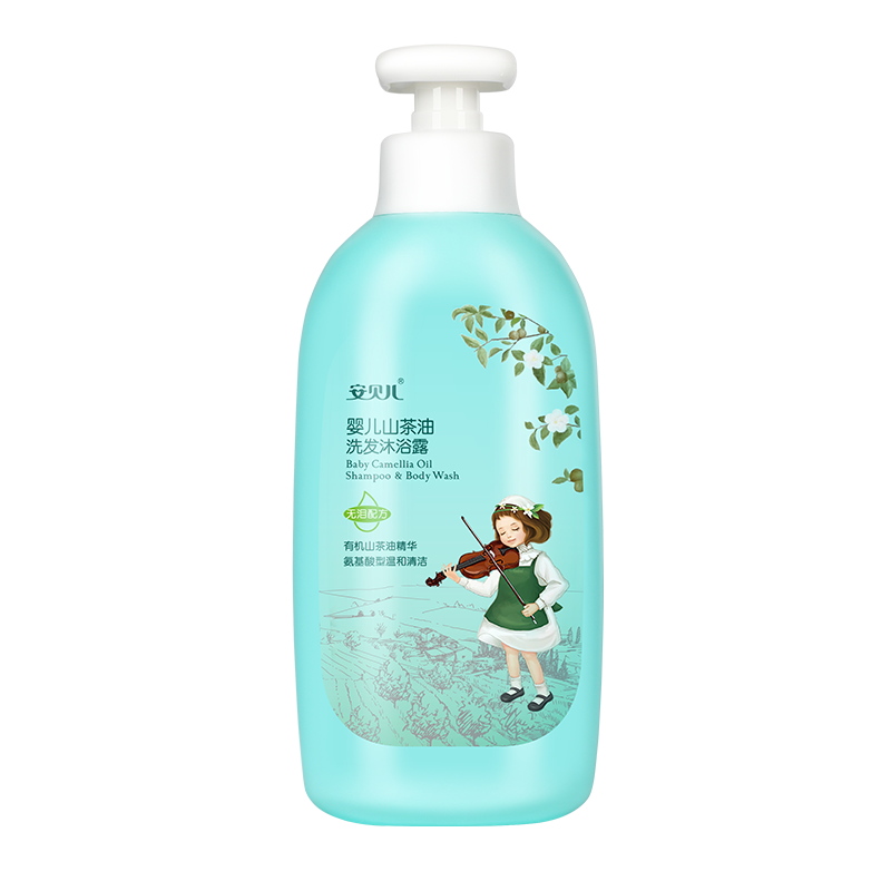 安贝儿婴儿山茶油洗发沐浴露500ml 婴儿洋甘菊纯露洗发沐浴露婴儿洗发露儿童宝宝洗头水沐浴露二合一 婴儿山茶油洗发沐浴露