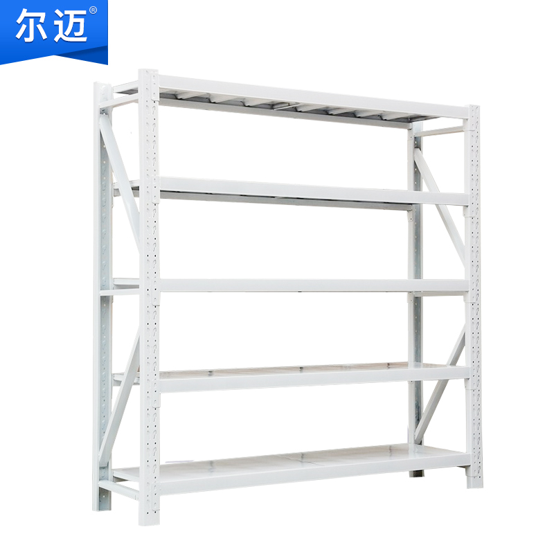 尔迈 中型仓库货架240KG/层重型仓储展示架工厂置物架 灰色2*0.6*2=5层