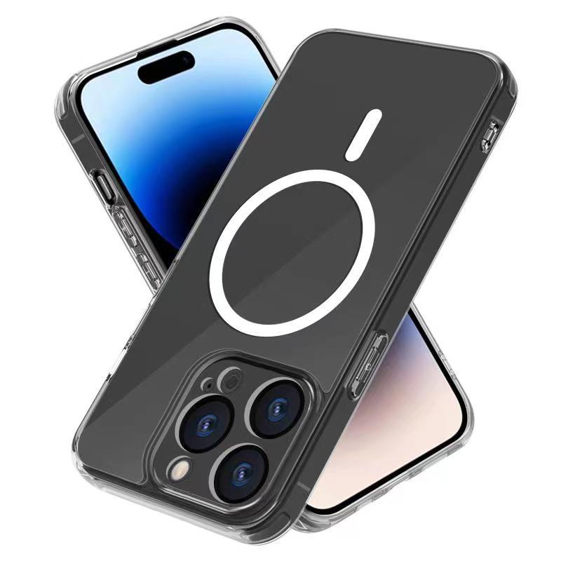 ibattz适用iphone15磁吸手机壳苹果15promax液态硅胶新款支架壳支点防摔360°可磁吸Magsafe透明