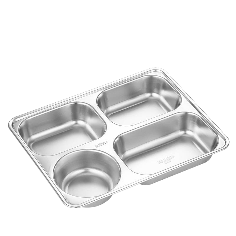 迈援 餐盘 304不锈钢加深 大四格(B型) 个高清大图